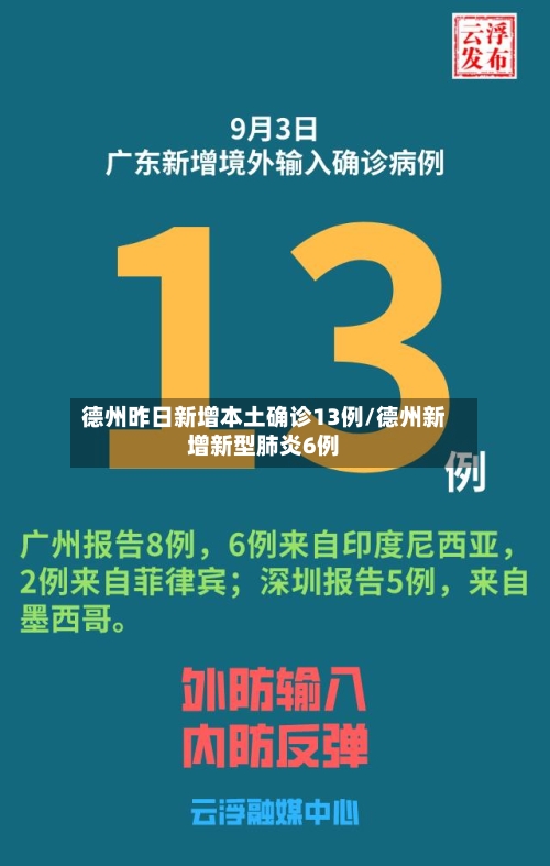 德州昨日新增本土确诊13例/德州新增新型肺炎6例