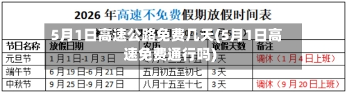5月1日高速公路免费几天(5月1日高速免费通行吗)