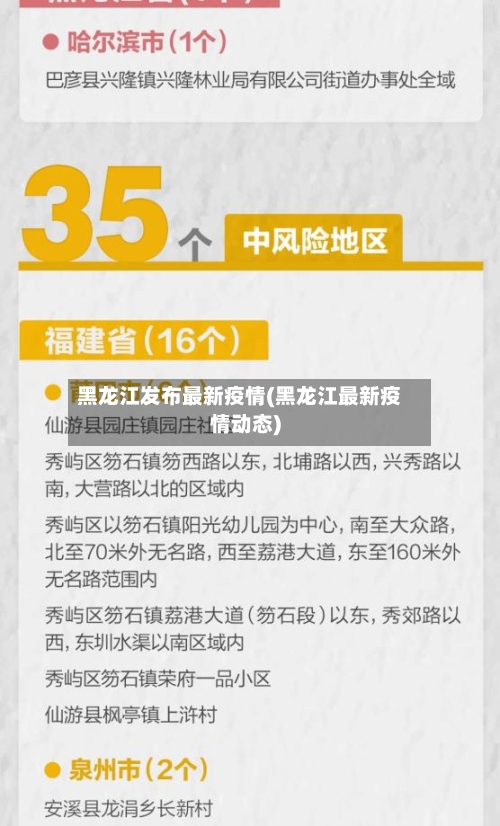 黑龙江发布最新疫情(黑龙江最新疫情动态)