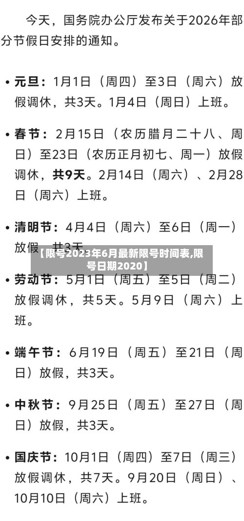 【限号2023年6月最新限号时间表,限号日期2020】-第2张图片