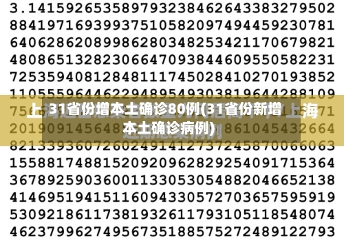 31省份增本土确诊80例(31省份新增本土确诊病例)-第1张图片