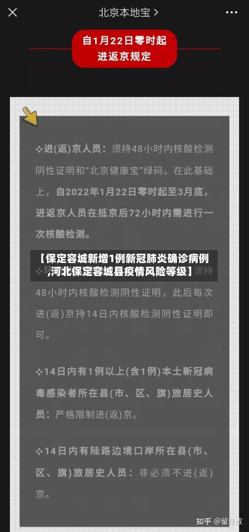 【保定容城新增1例新冠肺炎确诊病例,河北保定容城县疫情风险等级】-第1张图片
