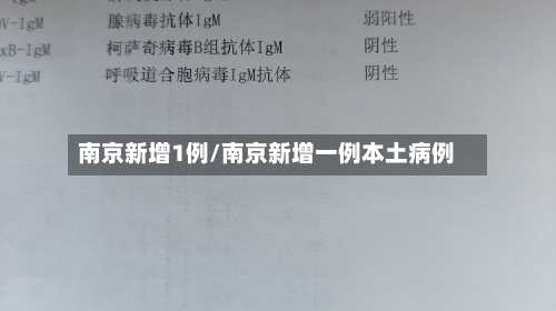 南京新增1例/南京新增一例本土病例