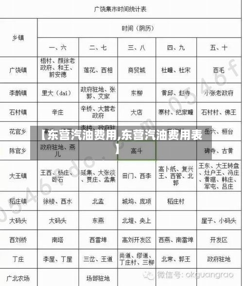【东营汽油费用,东营汽油费用表】