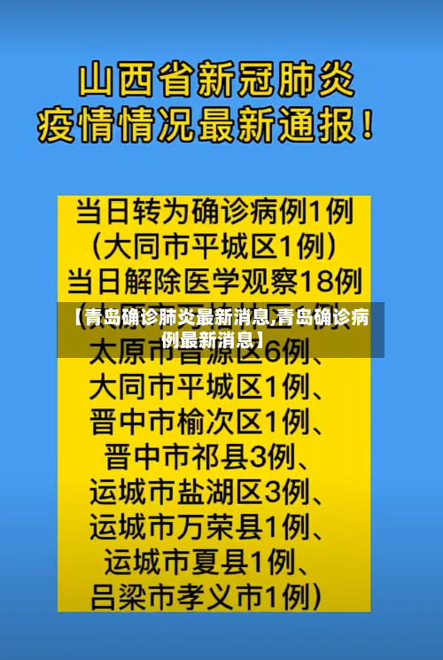 【青岛确诊肺炎最新消息,青岛确诊病例最新消息】