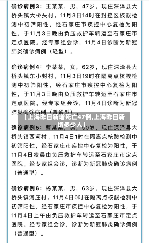 【上海昨日新增死亡47例,上海昨日新增多少人】