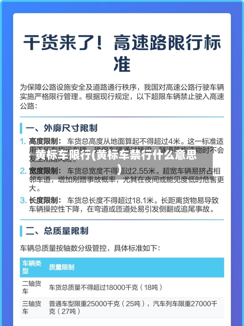 黄标车限行(黄标车禁行什么意思)