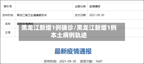 黑龙江新增1例确诊/黑龙江新增1例本土病例轨迹-第3张图片