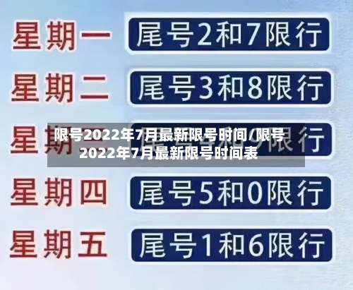 限号2022年7月最新限号时间/限号2022年7月最新限号时间表-第2张图片