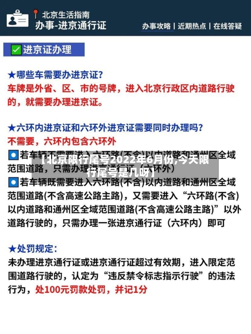 【北京限行尾号2022年6月份,今天限行尾号是几呀】-第3张图片