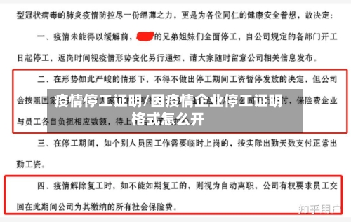 疫情停工证明/因疫情企业停工证明格式怎么开