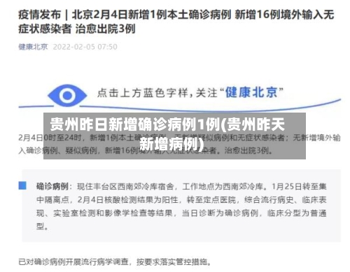 贵州昨日新增确诊病例1例(贵州昨天新增病例)-第2张图片