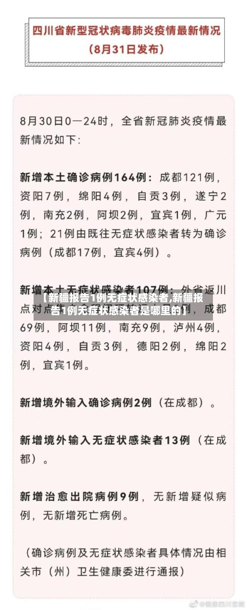 【新疆报告1例无症状感染者,新疆报告1例无症状感染者是哪里的】