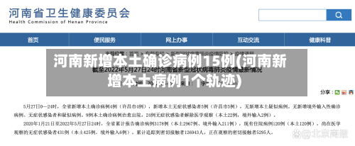 河南新增本土确诊病例15例(河南新增本土病例1个轨迹)-第1张图片