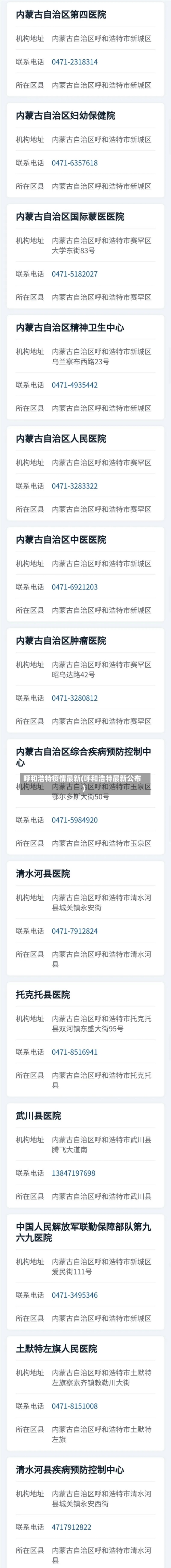 呼和浩特疫情最新(呼和浩特最新公布)