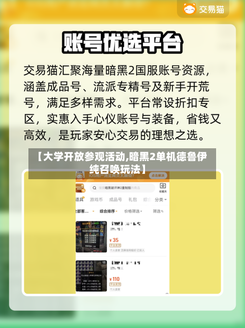 【大学开放参观活动,暗黑2单机德鲁伊纯召唤玩法】-第2张图片