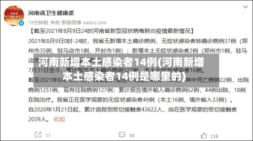 河南新增本土感染者14例(河南新增本土感染者14例是哪里的)-第1张图片
