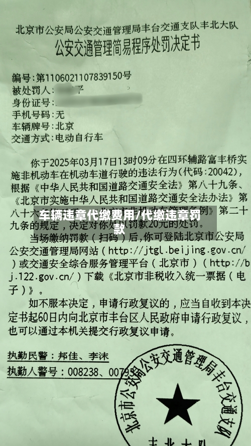 车辆违章代缴费用/代缴违章罚款-第3张图片