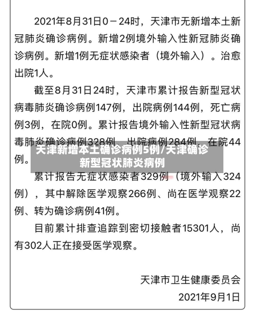 天津新增本土确诊病例5例/天津确诊新型冠状肺炎病例-第1张图片