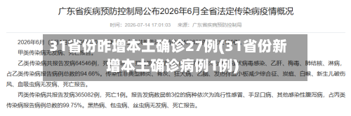 31省份昨增本土确诊27例(31省份新增本土确诊病例1例)-第1张图片