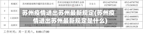 苏州疫情进出苏州最新规定(苏州疫情进出苏州最新规定是什么)-第2张图片