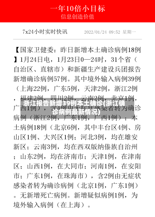 浙江报告新增39例本土确诊(浙江确诊病例最新情况)