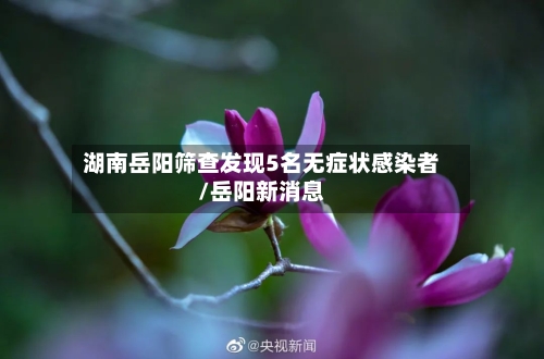 湖南岳阳筛查发现5名无症状感染者/岳阳新消息