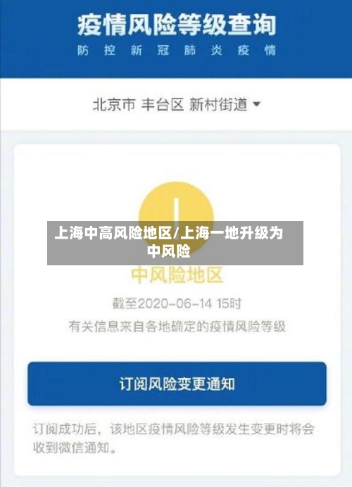 上海中高风险地区/上海一地升级为中风险
