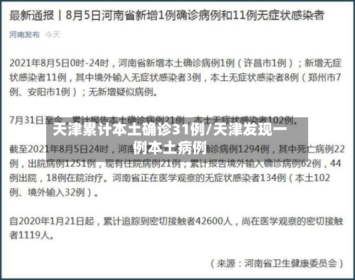 天津累计本土确诊31例/天津发现一例本土病例-第1张图片