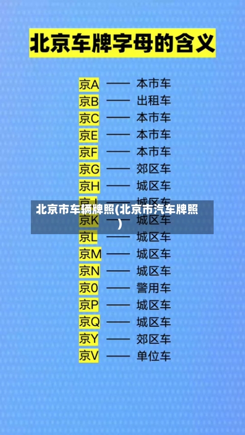 北京市车辆牌照(北京市汽车牌照)