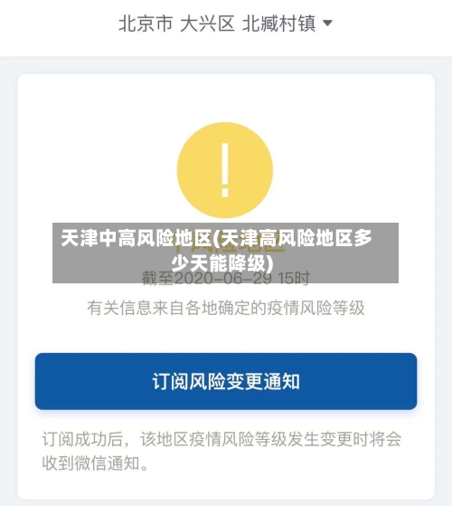 天津中高风险地区(天津高风险地区多少天能降级)