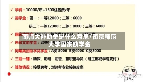 南师大补助金是什么意思/南京师范大学国家助学金