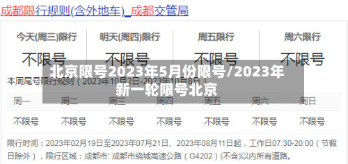 北京限号2023年5月份限号/2023年新一轮限号北京-第2张图片