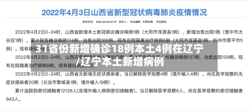 31省份新增确诊18例本土4例在辽宁/辽宁本土新增病例