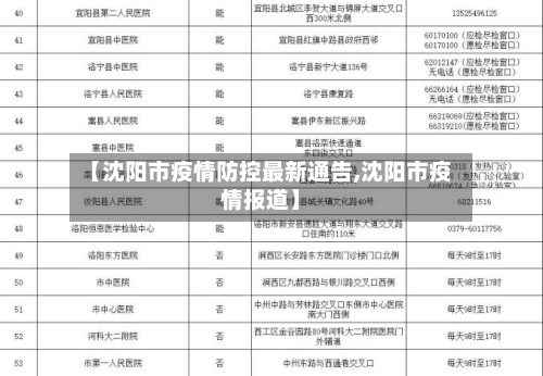 【沈阳市疫情防控最新通告,沈阳市疫情报道】-第1张图片