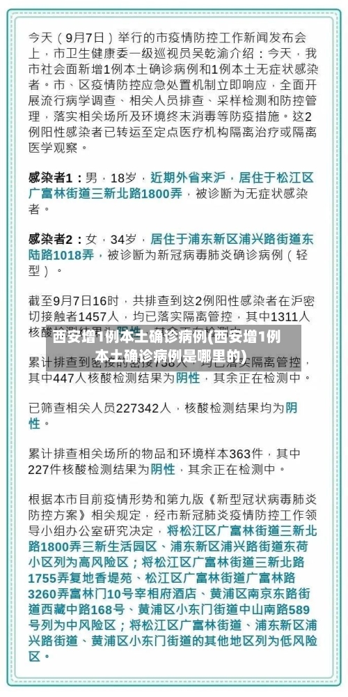 西安增1例本土确诊病例(西安增1例本土确诊病例是哪里的)-第2张图片