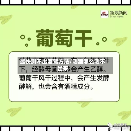 最快测不出酒驾方法/测酒怎么测不出来