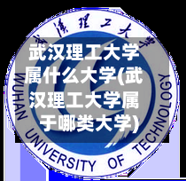 武汉理工大学属什么大学(武汉理工大学属于哪类大学)-第2张图片