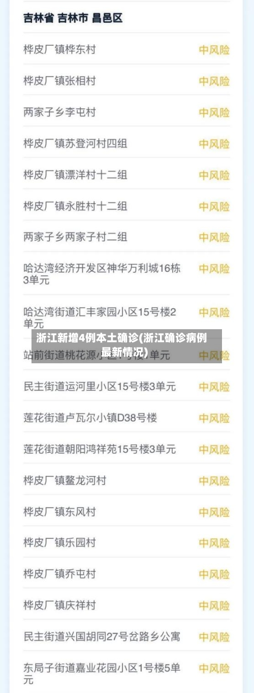 浙江新增4例本土确诊(浙江确诊病例最新情况)